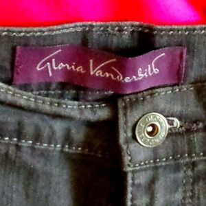Gloria Vanderbilt Amanda jeans slate gray  bling!
